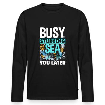 Marine Biology Marine Biologist Science Busy - Männer Premium Bio Langarmshirt - Schwarz - Vorne - Nico (187cm)