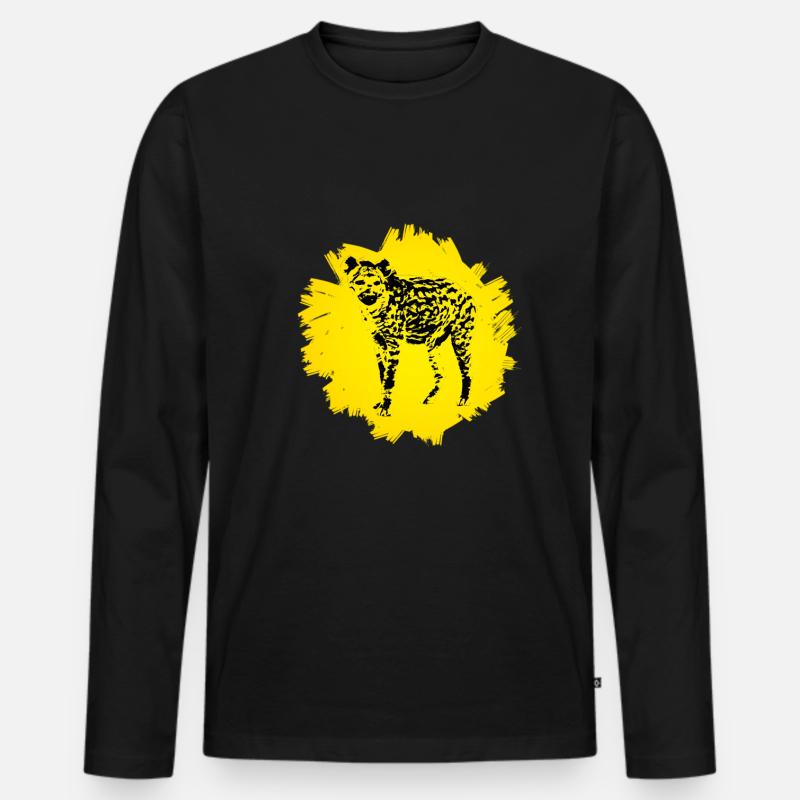 Hyäne - Männer Premium Bio Langarmshirt - Schwarz
