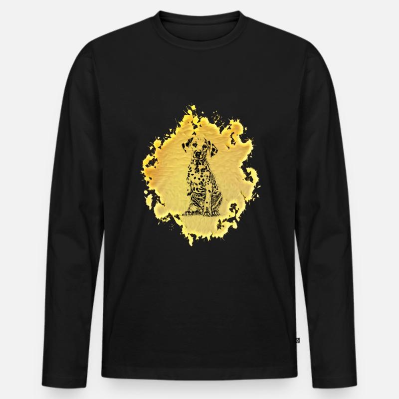 Dalmatiner - Männer Premium Bio Langarmshirt - Schwarz