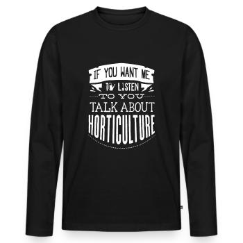 Horticulteur Jardinage Parler de l’horticulture - T-shirt manches longues Premium bio Homme - noir - Devant - Nico (187cm)