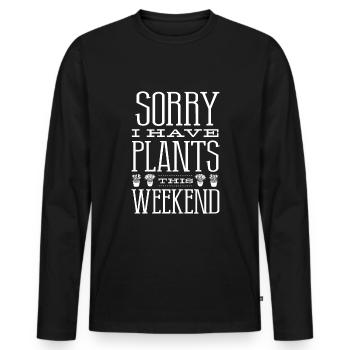 Horticulture Horticulturist Gardening Sorry I - Men's Premium Organic Long Sleeve Shirt - black - Front - Nico (187cm)