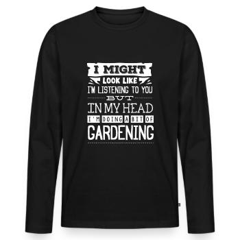 Horticulture Jardinage Horticulteur Drôle - T-shirt manches longues Premium bio Homme - noir - Devant - Nico (187cm)