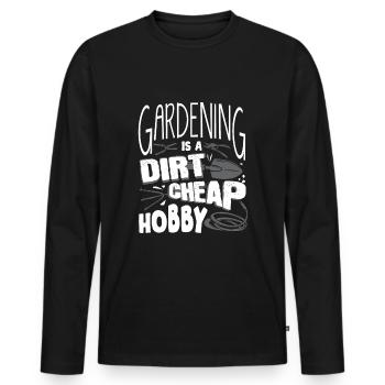 Horticulture Horticulturist Gardening Is A Dirt - Men's Premium Organic Long Sleeve Shirt - black - Front - Nico (187cm)
