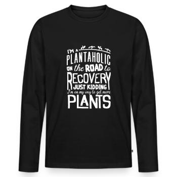 Horticulture Horticulteur Jardinage Plantaholic - T-shirt manches longues Premium bio Homme - noir - Devant - Nico (187cm)