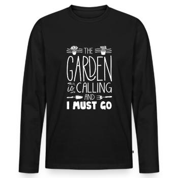 Horticulture Horticulturist Gardening Is Calling - Men's Premium Organic Long Sleeve Shirt - black - Front - Nico (187cm)