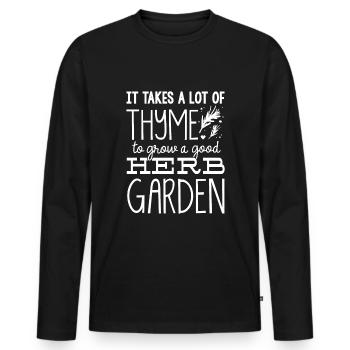 Horticulture Horticulturist Gardening Thyme - Men's Premium Organic Long Sleeve Shirt - black - Front - Nico (187cm)