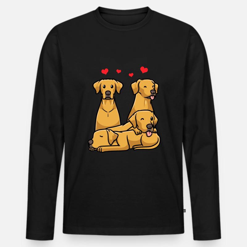 Rhodesian Ridgeback Hund - Männer Premium Bio Langarmshirt - Schwarz