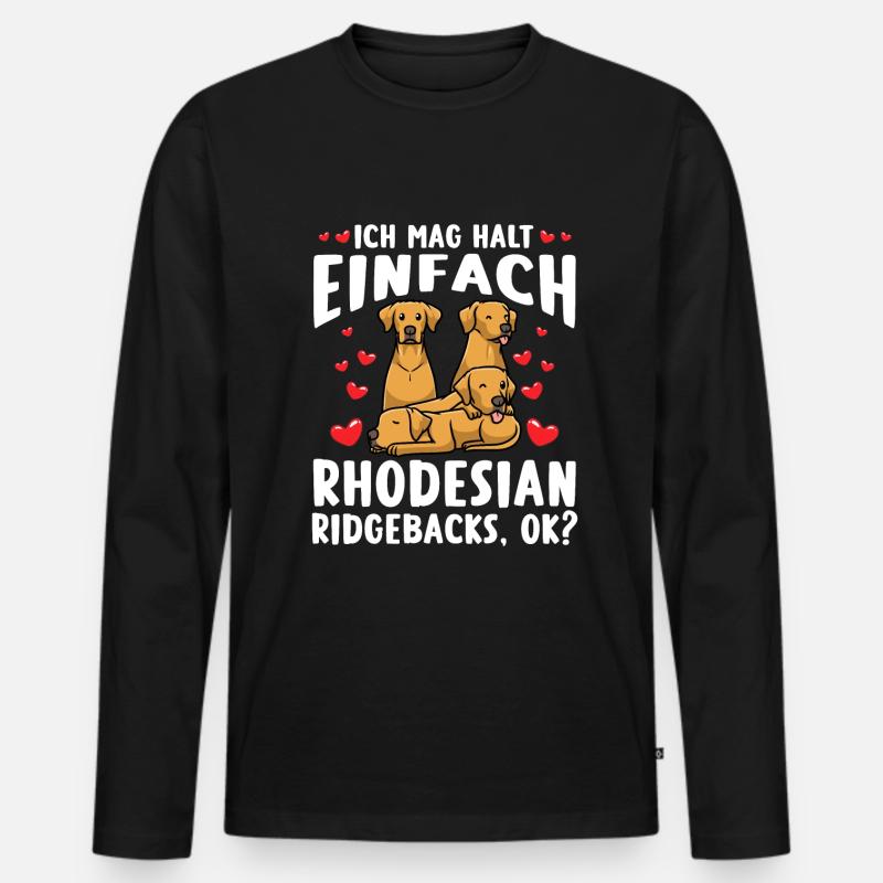 Rhodesian Ridgeback Hund - Männer Premium Bio Langarmshirt - Schwarz