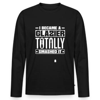 Glazier Window Fitter I Became A Glazier Totally - Männer Premium Bio Langarmshirt - Schwarz - Vorne - Nico (187cm)