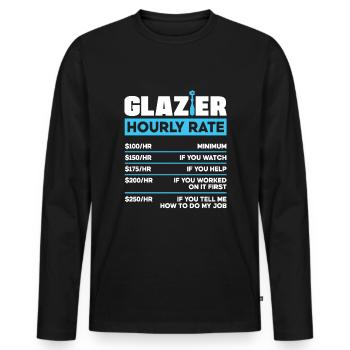 Glazier Window Fitter Glazier Hourly Rate - Männer Premium Bio Langarmshirt - Schwarz - Vorne - Nico (187cm)