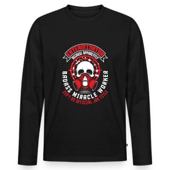 Pest Control Technician Exterminator Quote - Männer Premium Bio Langarmshirt - Schwarz - Vorne - Nico (187cm)