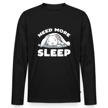 Lapin Blanc Lapin - T-shirt manches longues Premium bio Homme - noir - Devant - Nico (187cm)