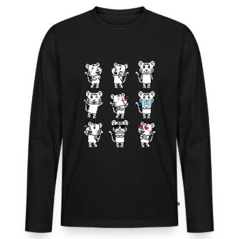 White Tiger Emoticon Bengal Tiger - Men's Premium Organic Long Sleeve Shirt - black - Front - Nico (187cm)