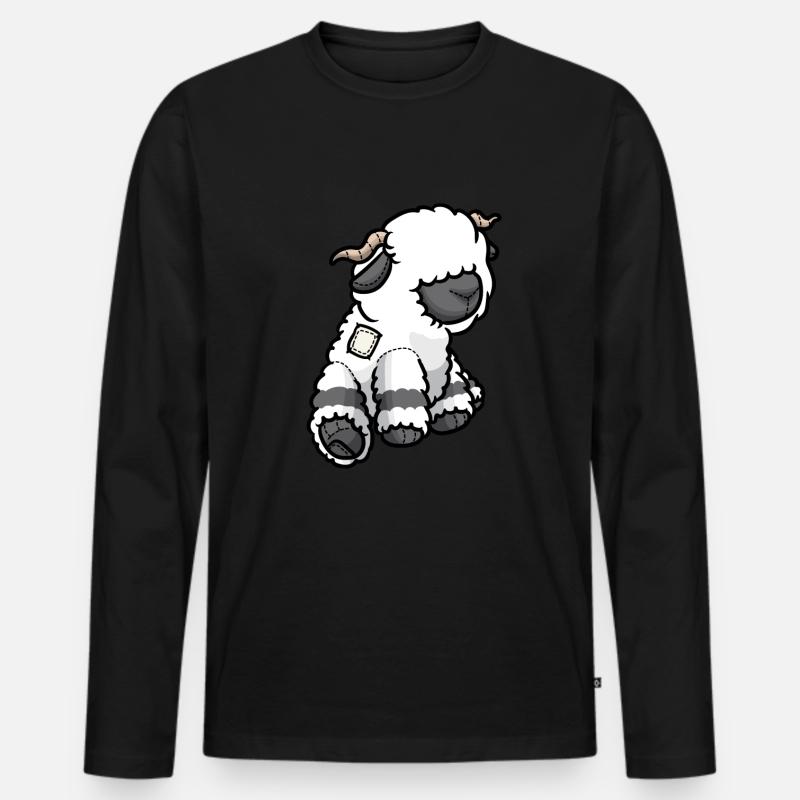 Walliser Schwarznasenschaf Schafe - Männer Premium Bio Langarmshirt - Schwarz