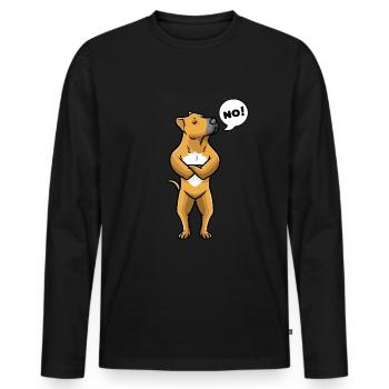 Tosa Chien de combat Chien Tosa Chien Têtu - T-shirt manches longues Premium bio Homme - noir - Devant - Nico (187cm)