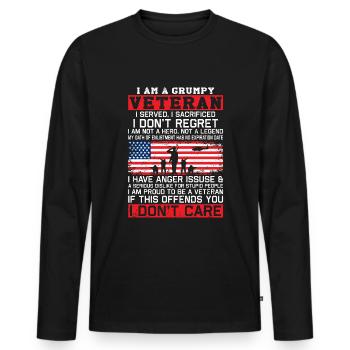 Soldat Bundeswehr Armee Veteran Berufssoldat - Männer Premium Bio Langarmshirt - Schwarz - Vorne - Nico (187cm)