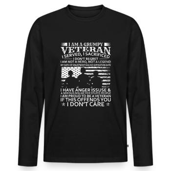 Soldat Bundeswehr Armee Veteran Berufssoldat - Männer Premium Bio Langarmshirt - Schwarz - Vorne - Nico (187cm)