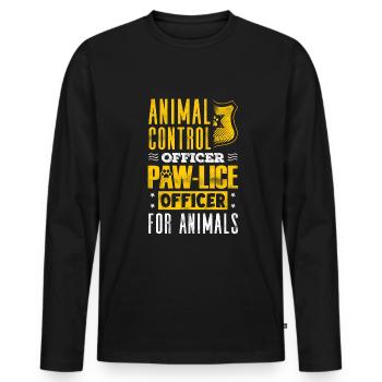 Animal Control Officer Pawlice Officer - Männer Premium Bio Langarmshirt - Schwarz - Vorne - Nico (187cm)