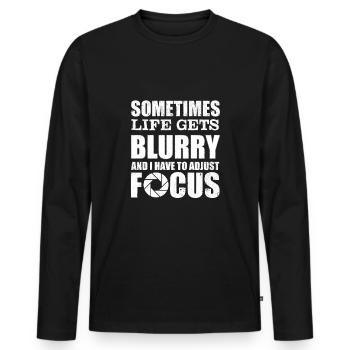 Photographer Photography Camera F-Stops - Men's Premium Organic Long Sleeve Shirt - black - Front - Nico (187cm)