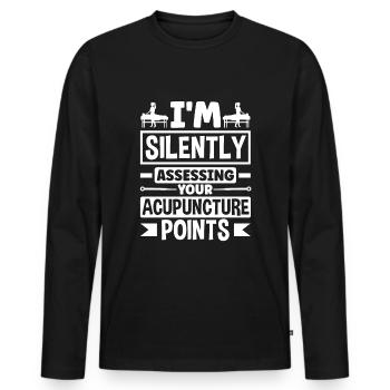 Acupuncture Acupuncturist Acupuncture Points Funny - Men's Premium Organic Long Sleeve Shirt - black - Front - Nico (187cm)
