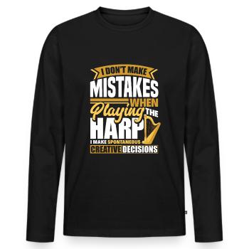 Harp Player Harpist I Dont Make Mistakes When - Männer Premium Bio Langarmshirt - Schwarz - Vorne - Nico (187cm)