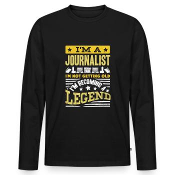 Journalist Journalism at A Journalist Funny - Men's Premium Organic Long Sleeve Shirt - black - Front - Nico (187cm)