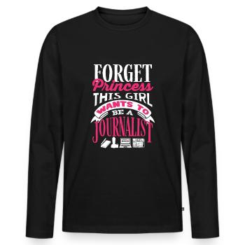 Journalist Journalism Female Journalist - Men's Premium Organic Long Sleeve Shirt - black - Front - Nico (187cm)