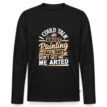 Peintre La peinture ne me fait pas artuer - T-shirt manches longues Premium bio Homme - noir - Devant - Nico (187cm)