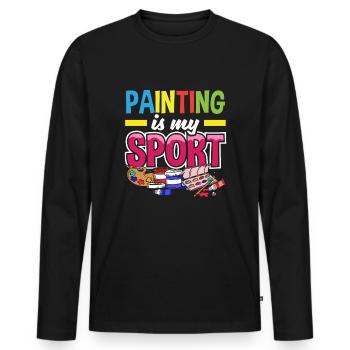 Painter Painting Painting Is My Sport - Männer Premium Bio Langarmshirt - Schwarz - Vorne - Nico (187cm)