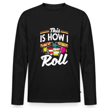 Painter Painting This Is How I Roll Funny - Men's Premium Organic Long Sleeve Shirt - black - Front - Nico (187cm)