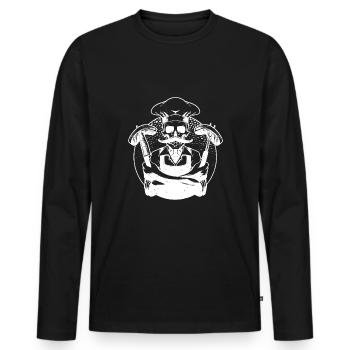 Best Chef Star Chef Hobby Chef - Men's Premium Organic Long Sleeve Shirt - black - Front - Nico (187cm)