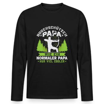 Bogenschützen Papa Vater Bogenschiessen - Männer Premium Bio Langarmshirt - Schwarz - Vorne - Nico (187cm)