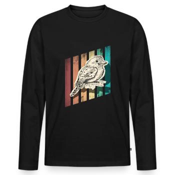 Birdwatcher Ornithology Birder Kookaburra - Men's Premium Organic Long Sleeve Shirt - black - Front - Nico (187cm)
