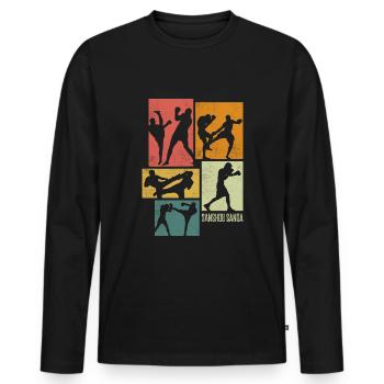 Chinese Martial Arts Chinese Boxing Sanshou - Männer Premium Bio Langarmshirt - Schwarz - Vorne - Nico (187cm)