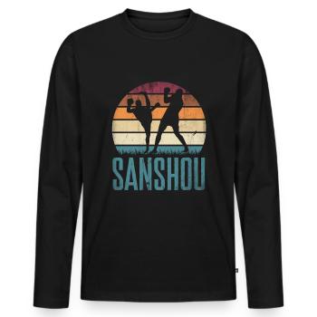 Chinese Martial Arts Sanshou Chinese Boxing - Männer Premium Bio Langarmshirt - Schwarz - Vorne - Nico (187cm)