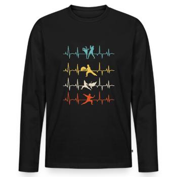 Chinese Martial Arts Chinese Boxing Sanshou - Männer Premium Bio Langarmshirt - Schwarz - Vorne - Nico (187cm)