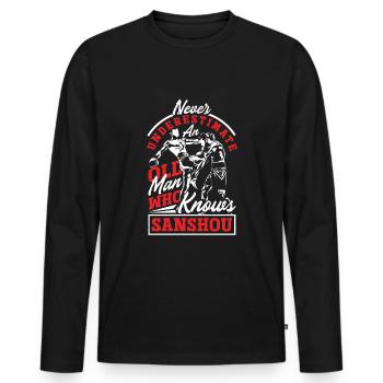 Chinese Martial Arts Chinese Boxing Sanshou Old - Men's Premium Organic Long Sleeve Shirt - black - Front - Nico (187cm)