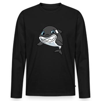 Killer Whale Orca Killer Whale Dolphin Whale - Men's Premium Organic Long Sleeve Shirt - black - Front - Nico (187cm)
