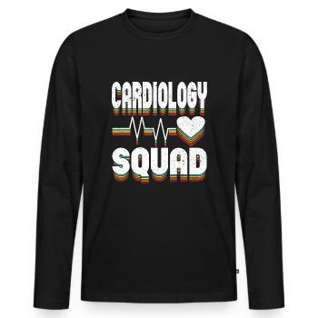Cardiology Team Cardiologist - Men's Premium Organic Long Sleeve Shirt - black - Front - Nico (187cm)