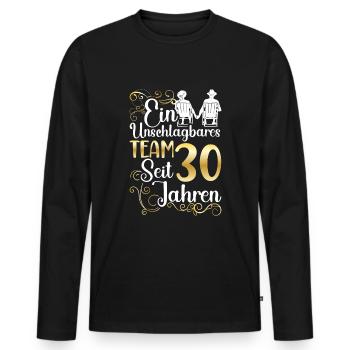 Perlenhochzeit 30 Jahre Verheiratet Hochzeitstag - Männer Premium Bio Langarmshirt - Schwarz - Vorne - Nico (187cm)