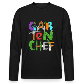 Gartenchef Gartenbau Garten Hobbygärtner Gärtner - Männer Premium Bio Langarmshirt - Schwarz - Vorne - Nico (187cm)