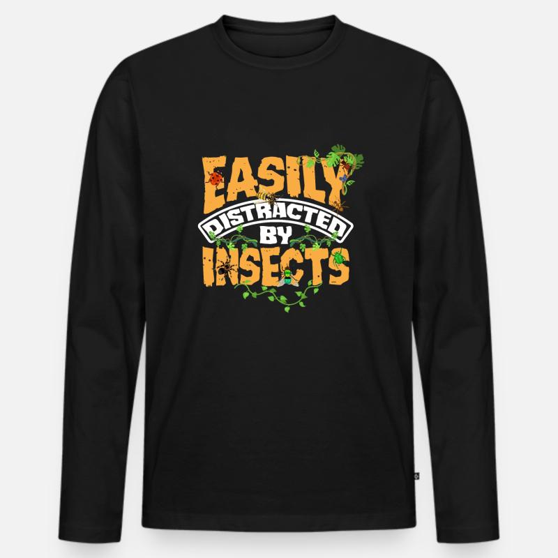 Entomology Entomologist Insects Easily Distracted - Männer Premium Bio Langarmshirt - Schwarz