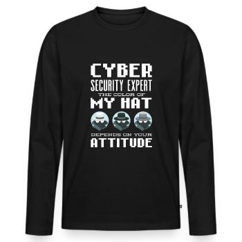 Expert professionnel en cybersécurité Des hackers éthiques - T-shirt manches longues Premium bio Homme - noir - Devant - Nico (187cm)