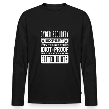 Cyber Security Professional Expert Ethical Hacker - Männer Premium Bio Langarmshirt - Schwarz - Vorne - Nico (187cm)