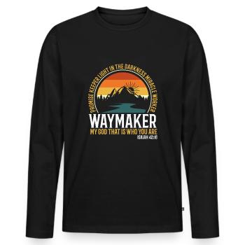 Wegbereiter Mein Gott, Der Du Bist Jesus Und Gott - Männer Premium Bio Langarmshirt - Schwarz - Vorne - Nico (187cm)