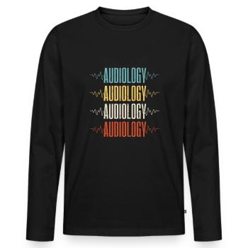 Pediatric Audiologist Audiology Heartbeat - Männer Premium Bio Langarmshirt - Schwarz - Vorne - Nico (187cm)