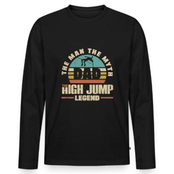 High Jump Jumping Jumper Track and Field Father - Männer Premium Bio Langarmshirt - Schwarz - Vorne - Nico (187cm)