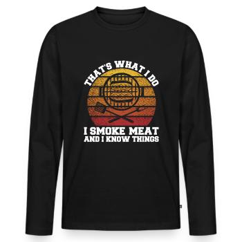 Grillen Grillmeister Barbecue Vatertag - Männer Premium Bio Langarmshirt - Schwarz - Vorne - Nico (187cm)