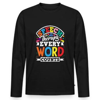 Speech Language Pathologist Speech Therapist - Männer Premium Bio Langarmshirt - Schwarz - Vorne - Nico (187cm)