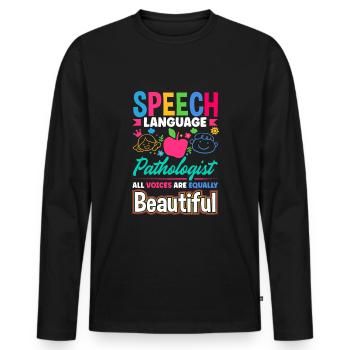Speech Language Pathologist Pathology Speech - Männer Premium Bio Langarmshirt - Schwarz - Vorne - Nico (187cm)